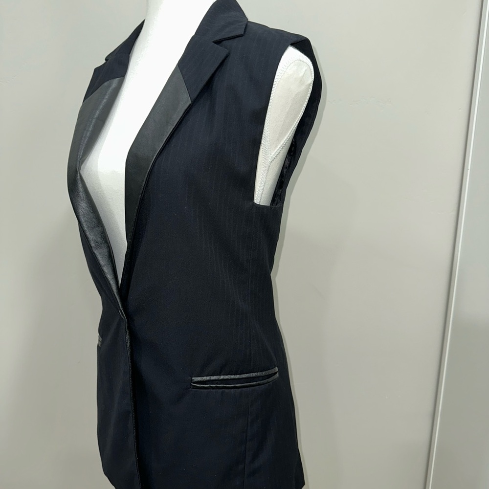 Sanctuary - Black w/blue pinstripe vest. Size S